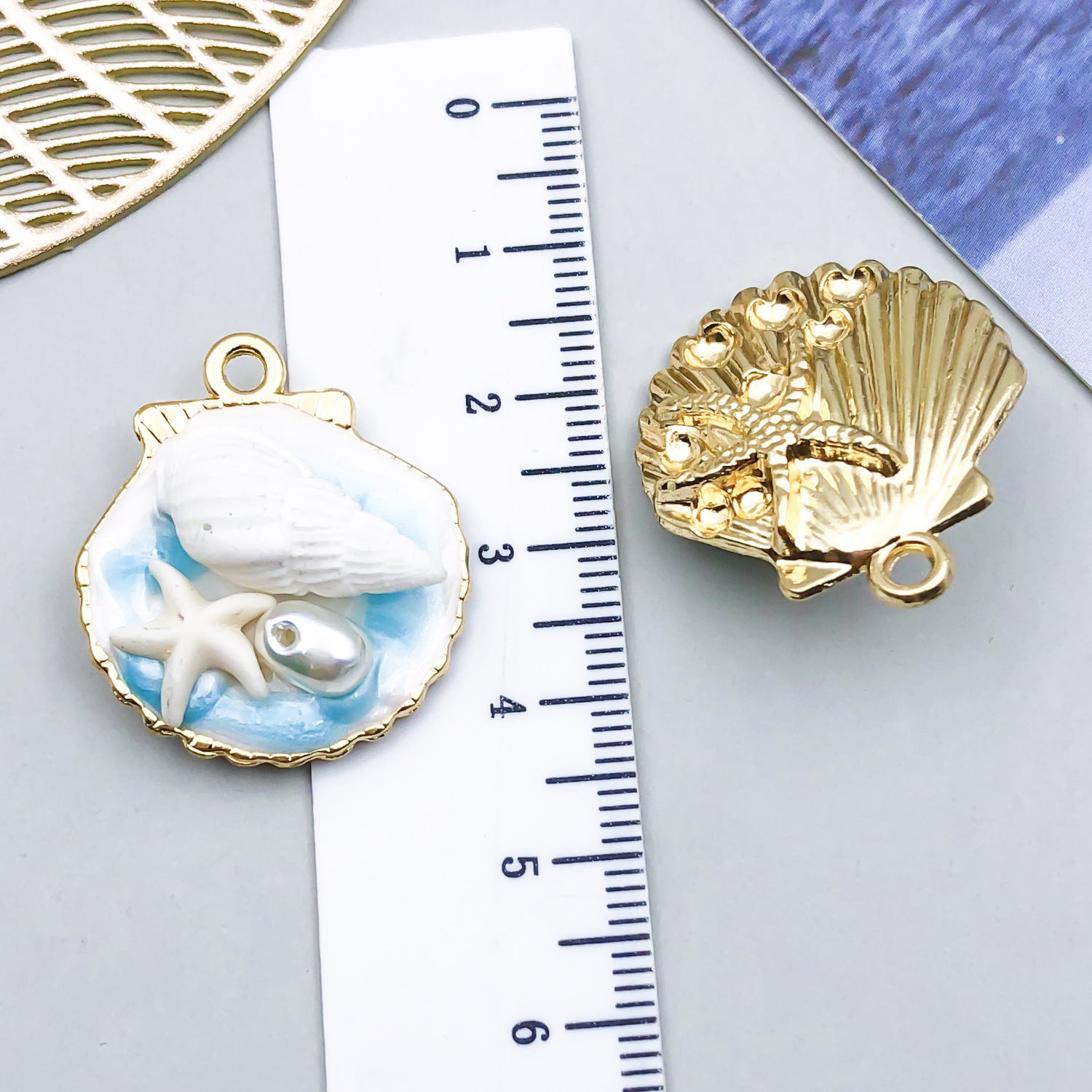 Wholesale Oil Painting Ocean Series DIY Alloy Oil Drop Pendant Necklace Earrings